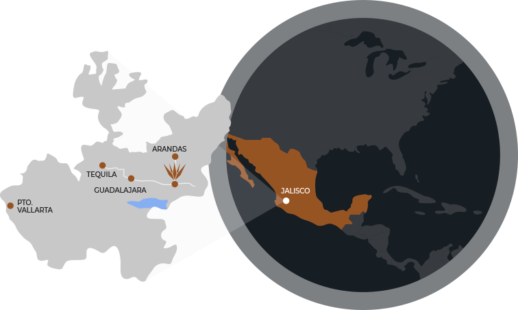 Production area map Casa Loy Tequilera